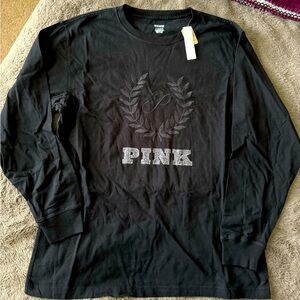 Victoria secret pink campus long sleeve tee NWT 🖤✨